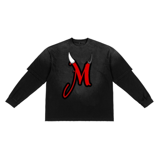 MODERNMETRO'S SUNFADE HAND-FRAYED FAUX TWO-PIECE TEE